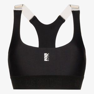 PE Nation Black Division Round Sports Bra - Size Large NWT